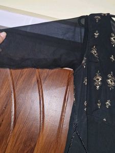 Elegant Black Embellished Dress Medium size