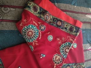 Maroon Colour Sari 🥻