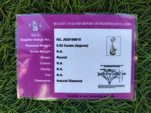 Diamond Pendant Certified by IGL, Not A Gold