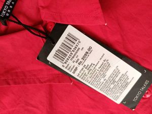 Tokyo Talkies Red Button-Up Shirt, XL size