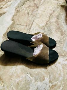 Stylish black velvet Slide Sandal