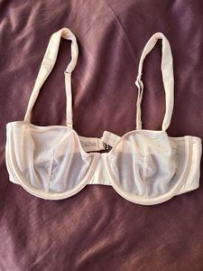 H&amp;M Balconette Mesh Bra 34 C With Satin Linin