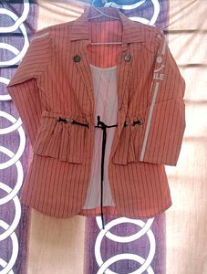 Peach Top With Attached Jacket
