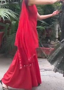 Red Gharara Suit Set