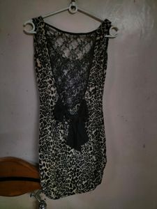 Cheeta Print Fitted Bodycone With Beautiful Back