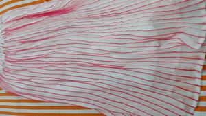 Pink Striped Sheer Skirt
