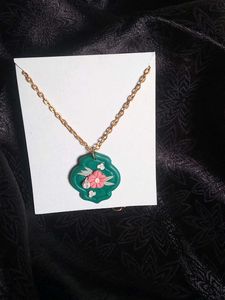 Floral Clay Pendant Necklace