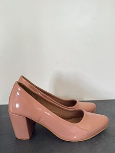 Pink Block Heel Pumps