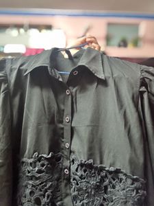 Black Lace Detail Top