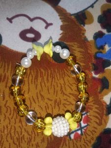 Yellow Charm Beaded Bracelet
