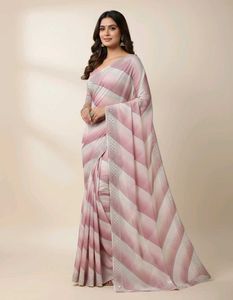 Elegant Pink Patterned Saree
