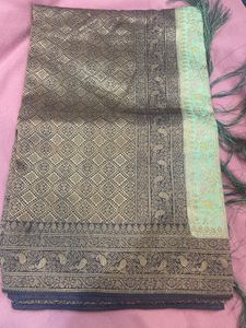 BLUE GREEN WEAVING SAREE