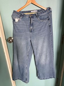 Denim wide leg jeans for women