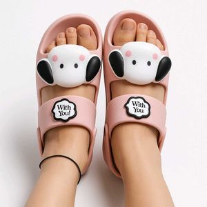 Kawaii Puppy Slides For Women - Soft Pink |