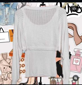 ✨White Knit Top with Bolero✨