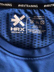 HRX Blue Training Tee | 100% Polyester | M Size