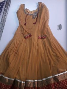 Partywear Anarkali Kurta Set With Leggings