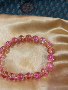 Pink &amp; Gold Beaded Bracelet