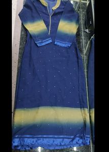 Blue Coloured A Line Kurti