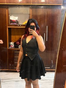 Black Vest and skirt Co-ord Outfit