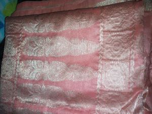 Peach Saree with Gold Detailing