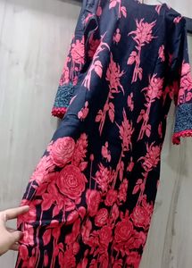 Elegant Black And Red 🔴kurti Duppata