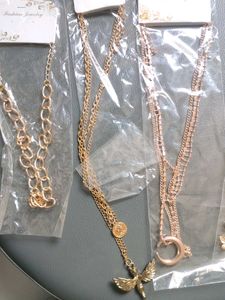 Gold Chain Necklace set of 4