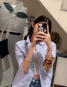 Womens Casual Shirt With Blue Strips