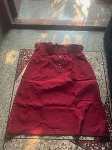 Chic Maroon A-Line Skirt