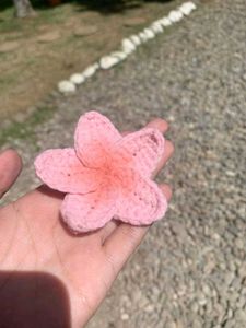 Crochet Plumeria Hair Clip