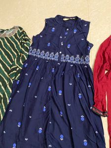 Pack Of 3 Kurti Combo Ethnic Dress Bundle - Size M