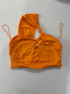 orange one shoulder top
