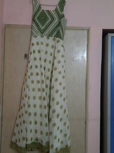 Long Fit And Flare Gown Made From Gorgettee Materi