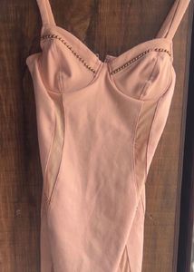 Elegant Peach Bodycon Corset Dress