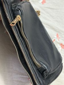Forever Glam Black Chain Shoulder Bag