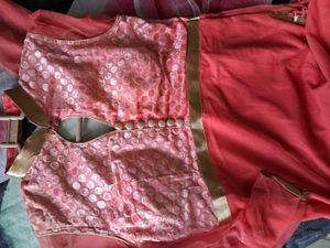 Long Kurta Set (Peach Pink)