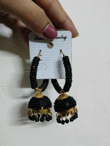 Black Jhumka Earrings