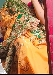 Elegant Yellow Embroidered Saree