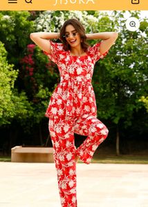 Jisora Pure Cotton Floral Co-ord Set