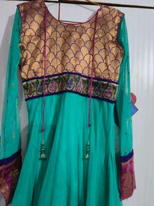 Women Anarkali Style Dress With Dupatta