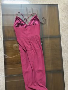 Burgundy Ruched Midi Dress