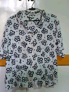 White Floral Shirt