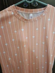 Peach Heart Print Tee