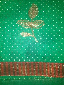 Ambroider saree without blouse.