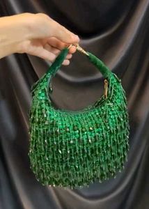 GREEN CRYSTAL MOON BAG