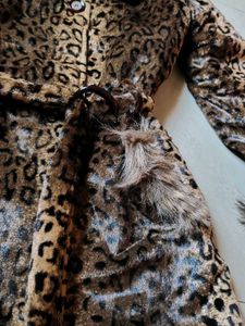 Leopard Print Faux Fur Coat
