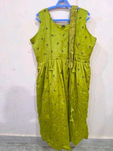 Green kamarbandh Anarkali