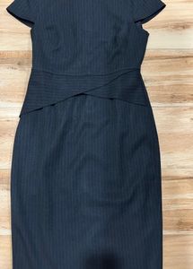 Gray Pinstripe Sheath Dress