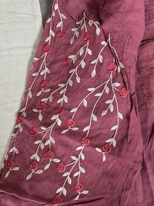 Embroidered Pink Tunic Top