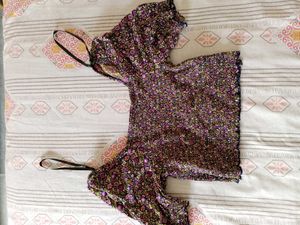 Floral Print Top &amp; Tiara Combo